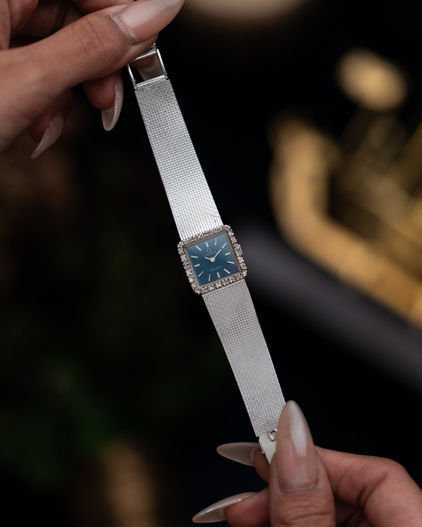 1970s Vintage Omega Diamond Halo