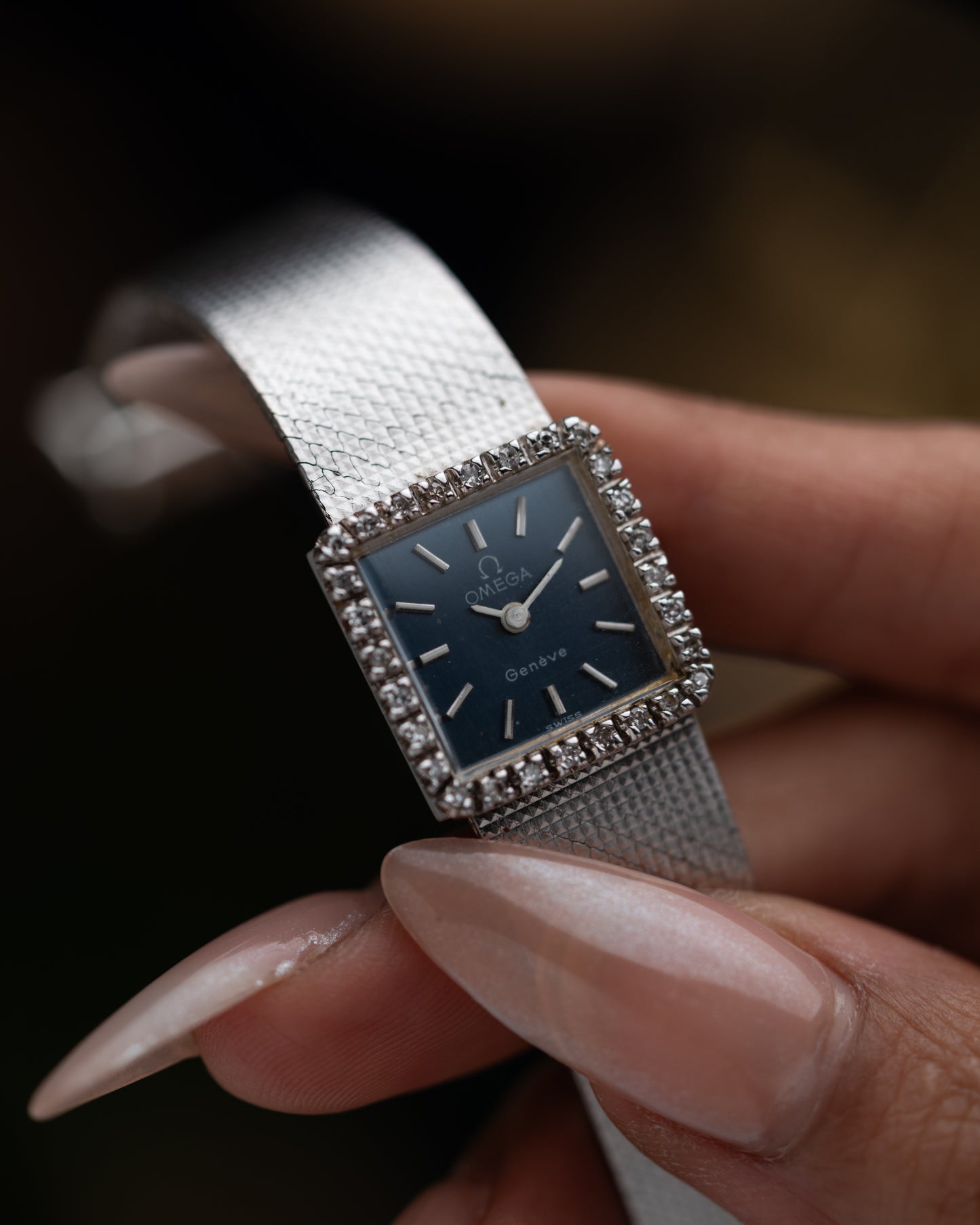 1970s Vintage Omega Diamond Halo