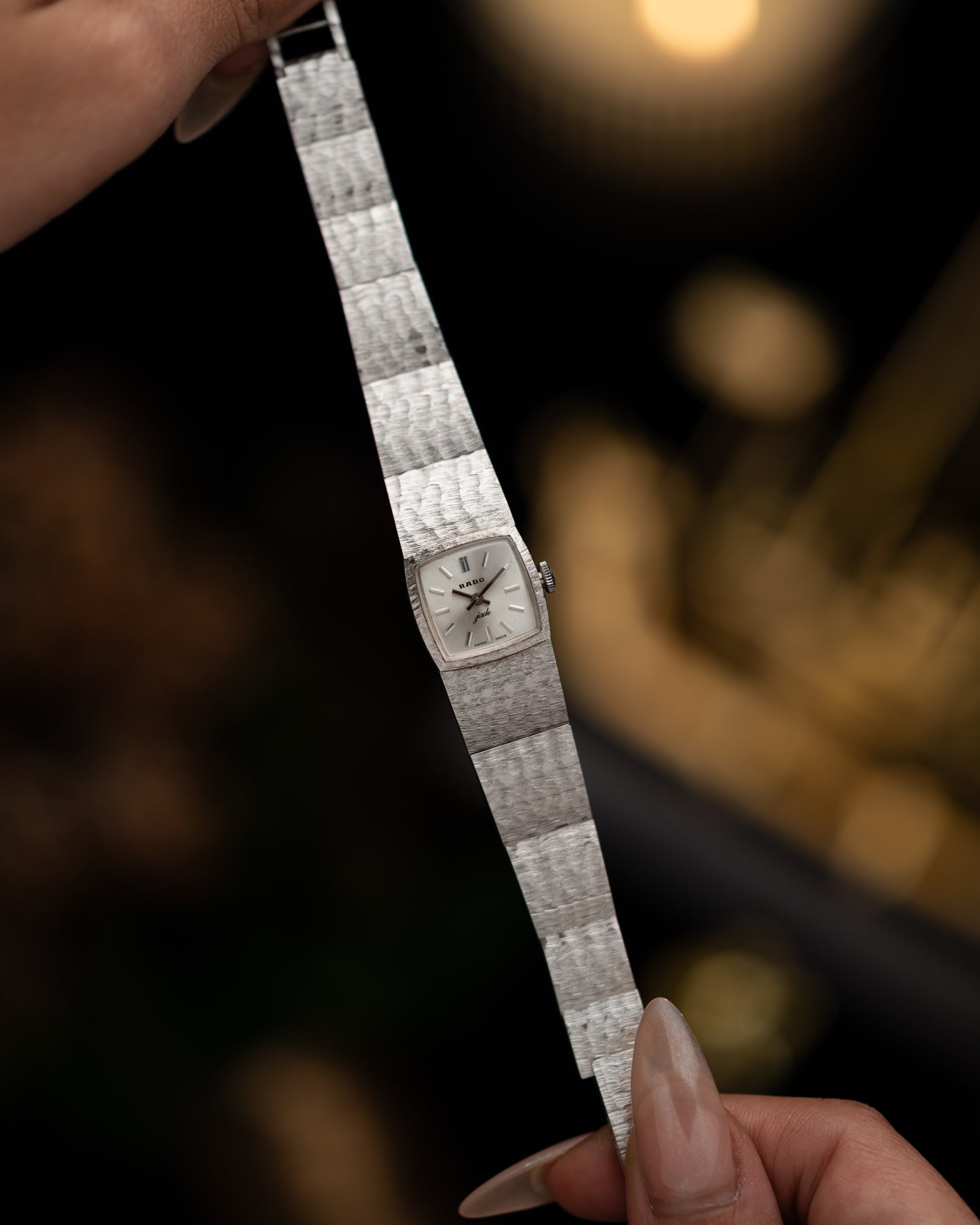 1970s Vintage Rado Hammered Bracelet