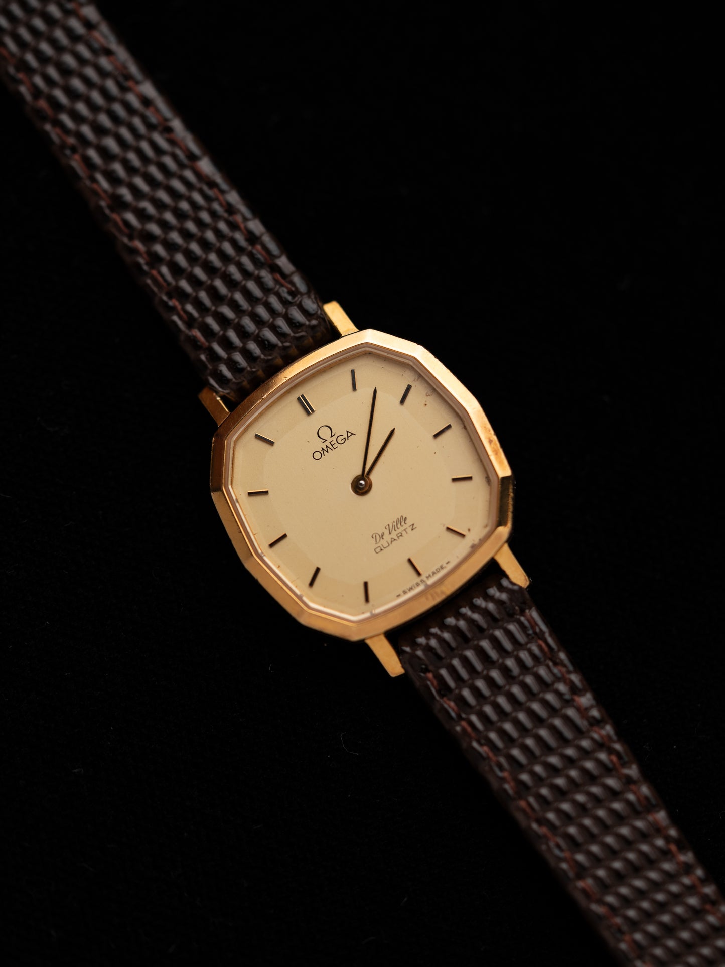 1980s Vintage Omega De Ville Faceted