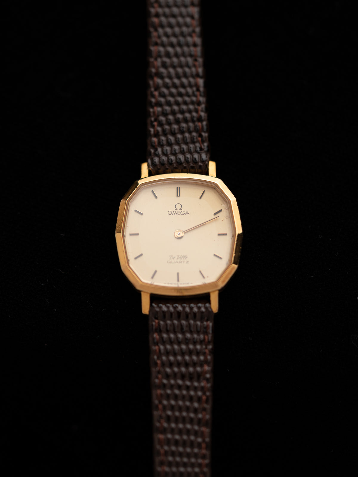 1980s Vintage Omega De Ville Faceted