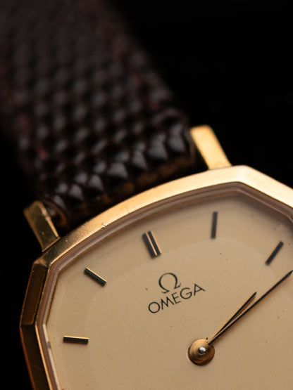 1980s Vintage Omega De Ville Faceted