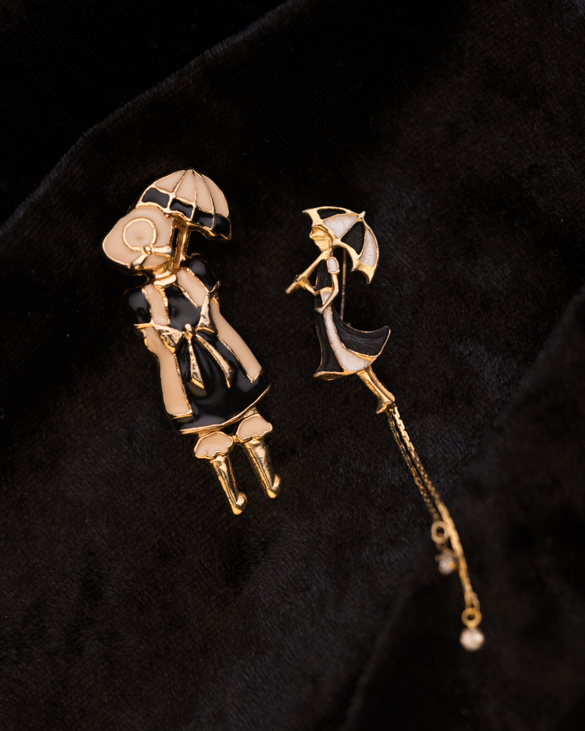 Enamel Umbrella Brooch