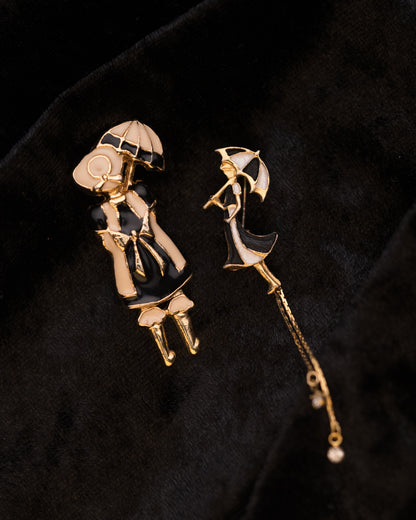 Enamel Umbrella Brooch