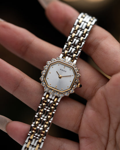 1980s Vintage Rado Halo Two Tone Octagon