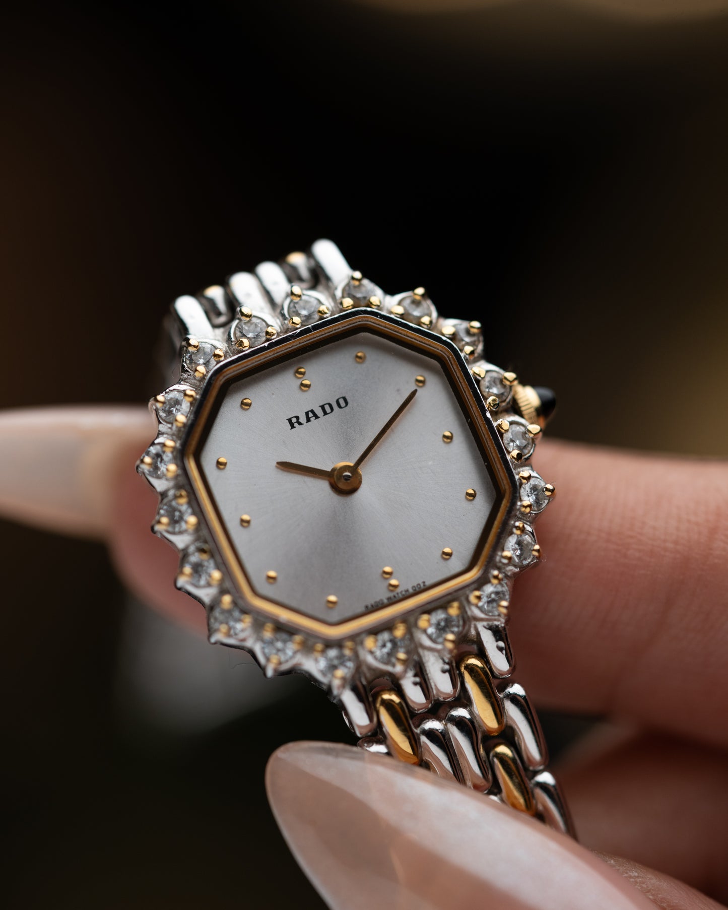 1980s Vintage Rado Halo Two Tone Octagon