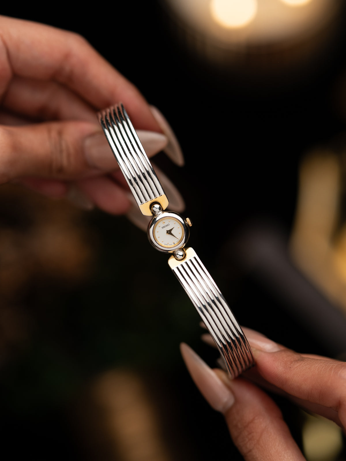 1990s Vintage Seiko Two Tone Fluted Bangle