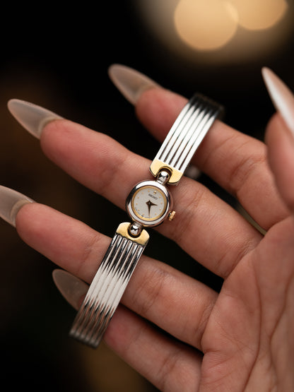 1990s Vintage Seiko Two Tone Fluted Bangle