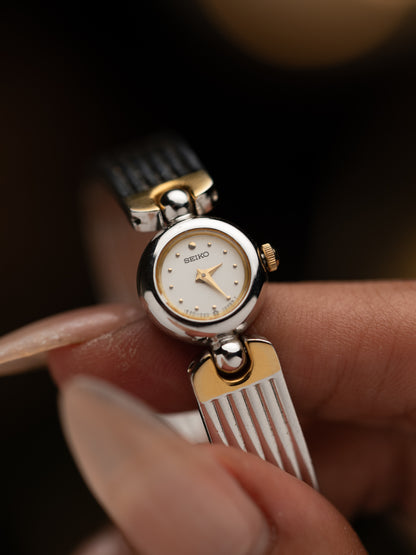 1990s Vintage Seiko Two Tone Fluted Bangle