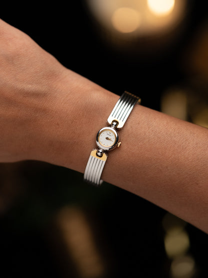 1990s Vintage Seiko Two Tone Fluted Bangle