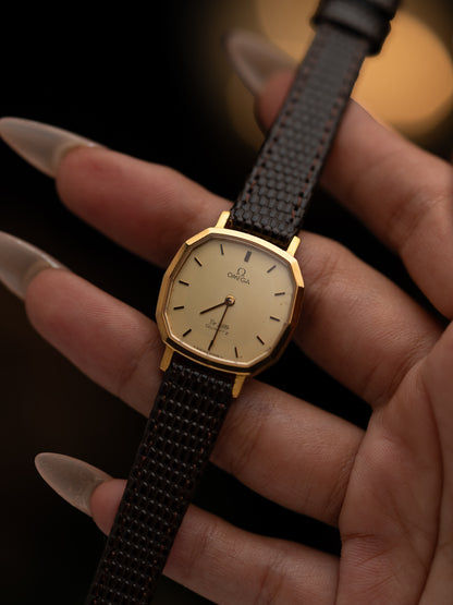 1980s Vintage Omega De Ville Faceted