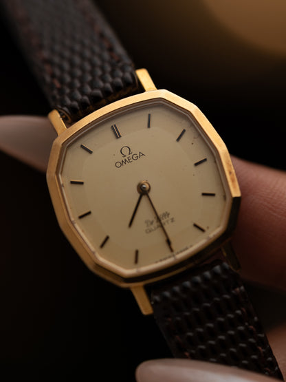 1980s Vintage Omega De Ville Faceted