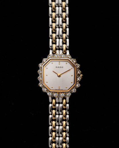 1980s Vintage Rado Halo Two Tone Octagon