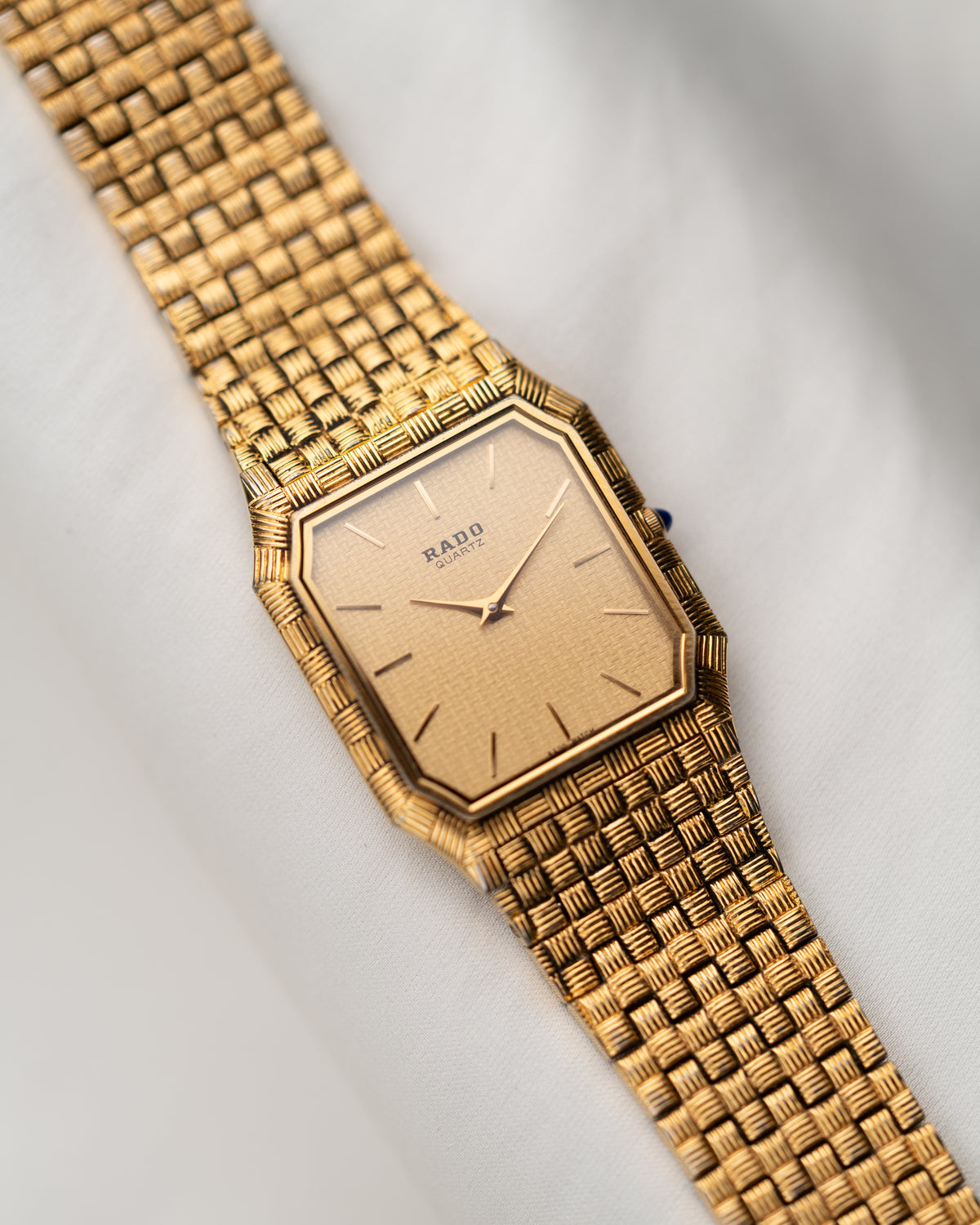 1980s Vintage Rado Gangster Basket-Weave