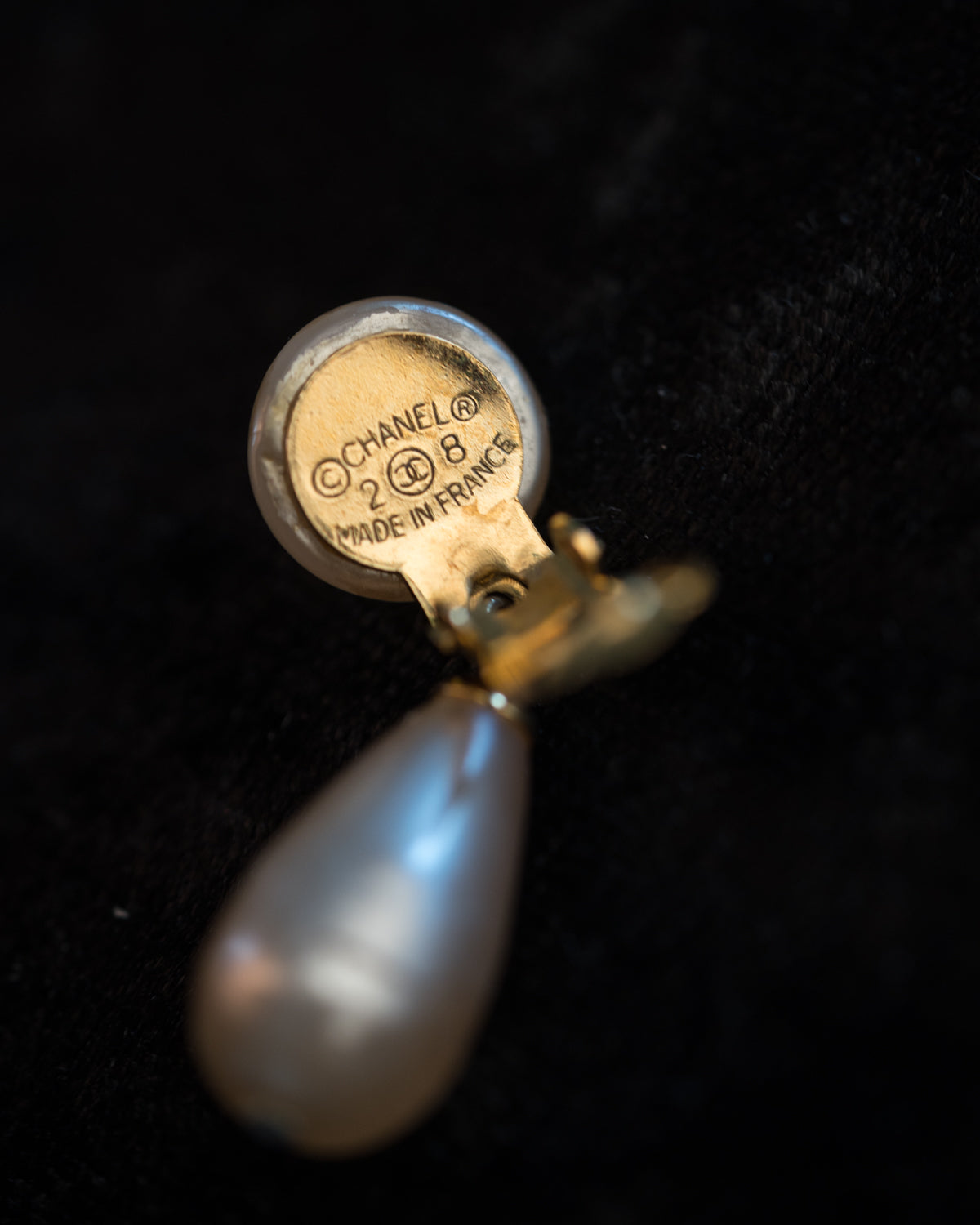 Vintage Chanel CC Pearl Earrings