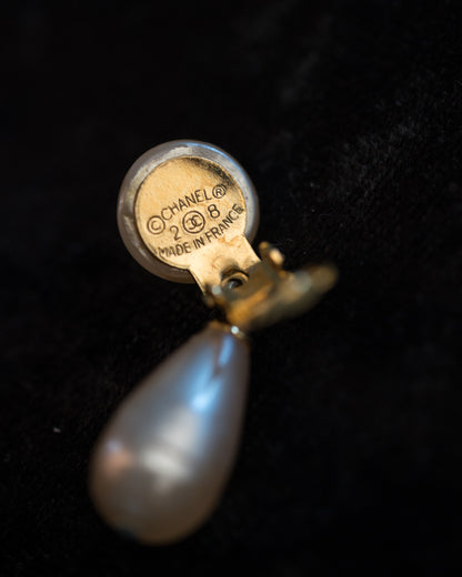 Vintage Chanel CC Pearl Earrings