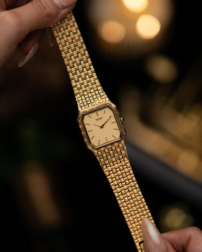 1980s Vintage Rado Gangster Basket-Weave