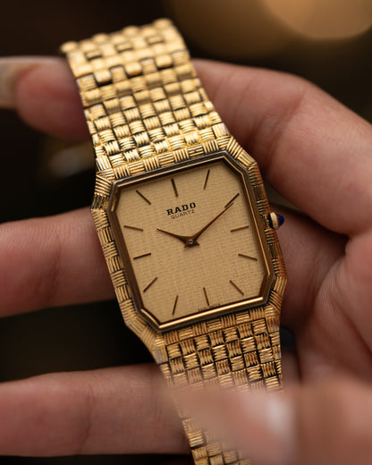 1980s Vintage Rado Gangster Basket-Weave