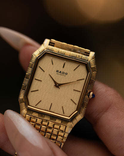 1980s Vintage Rado Gangster Basket-Weave