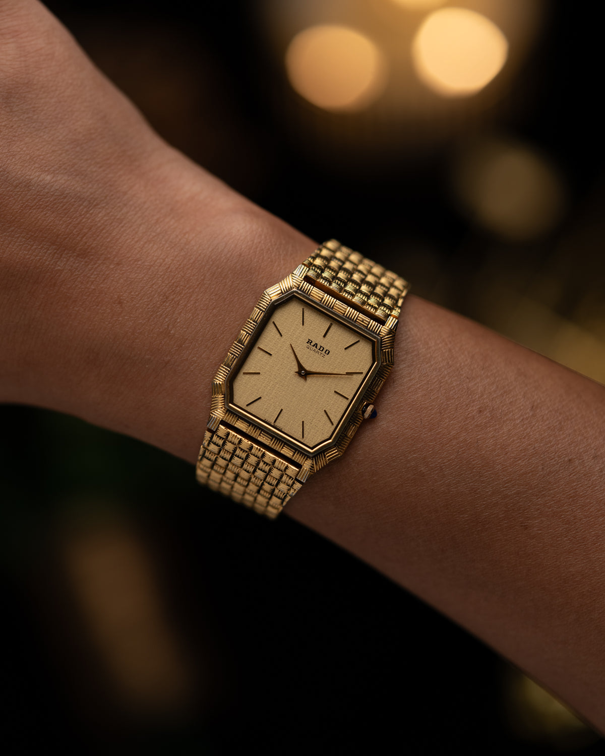 1980s Vintage Rado Gangster Basket-Weave