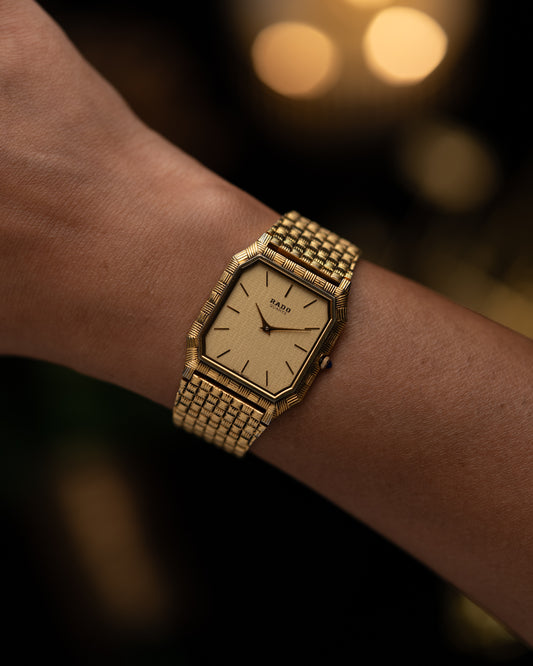 1980s Vintage Rado Gangster Basket-Weave