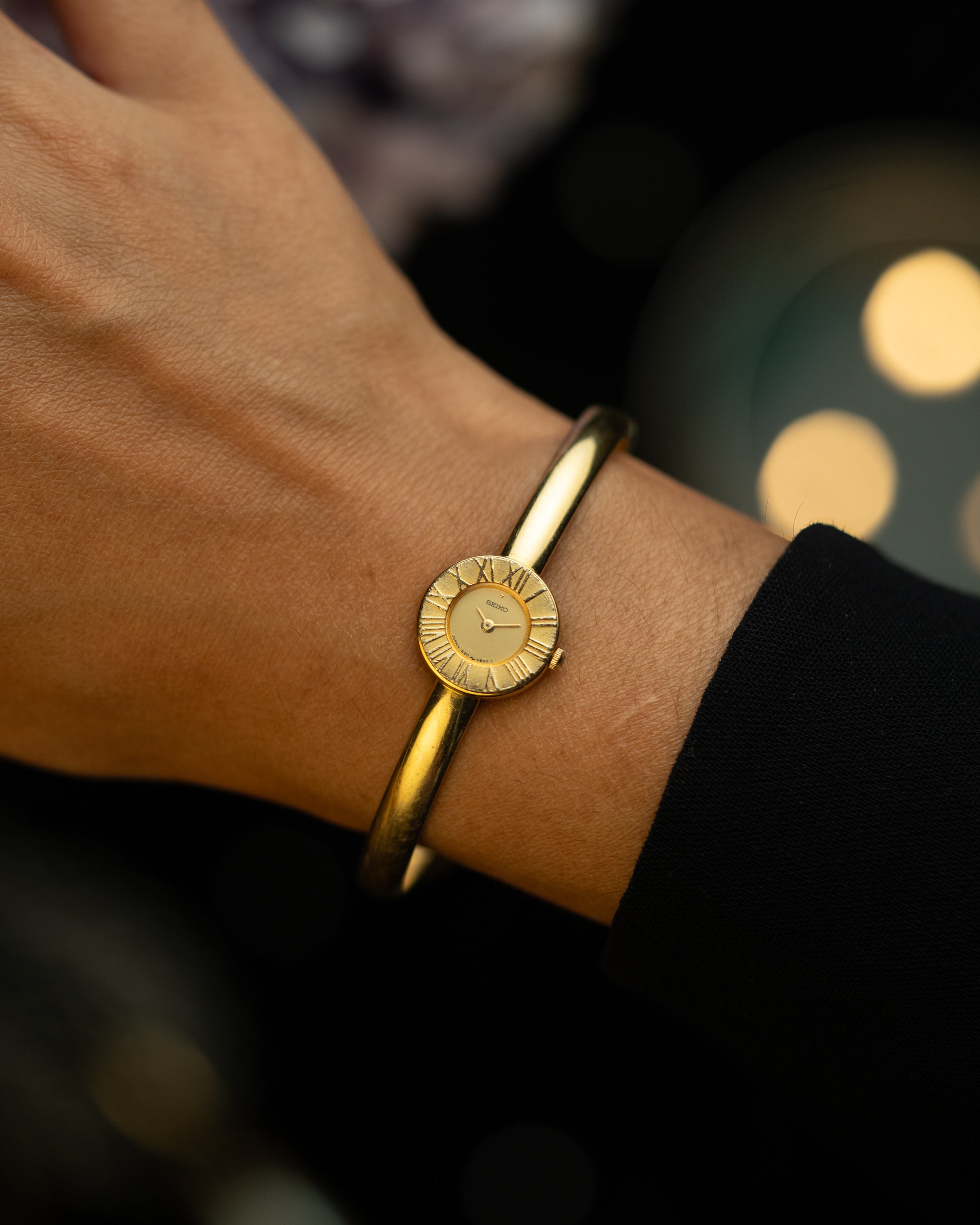 1980s Vintage Seiko Gold Bangle
