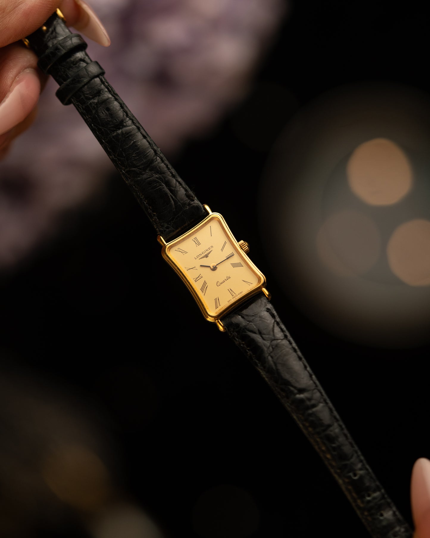 1980s Vintage Longines Skewed Tank