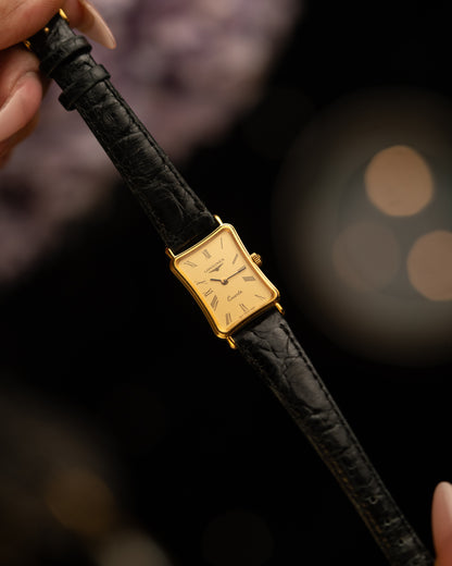 1980s Vintage Longines Skewed Tank