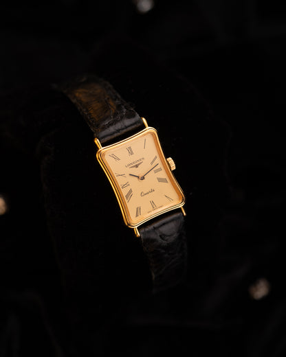 1980s Vintage Longines Skewed Tank
