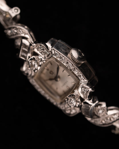 1950s Vintage Omega Cushion Case in 14k WG