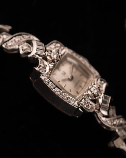 1950s Vintage Omega Cushion Case in 14k WG