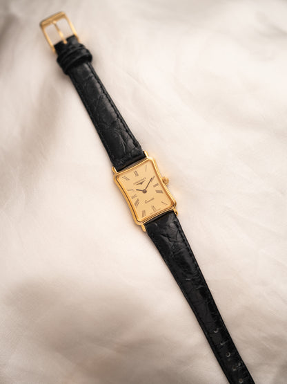 1980s Vintage Longines Skewed Tank