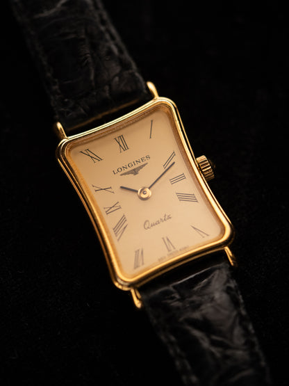 1980s Vintage Longines Skewed Tank