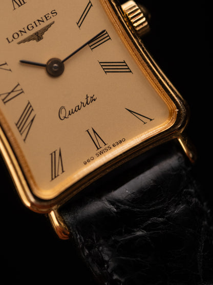 1980s Vintage Longines Skewed Tank