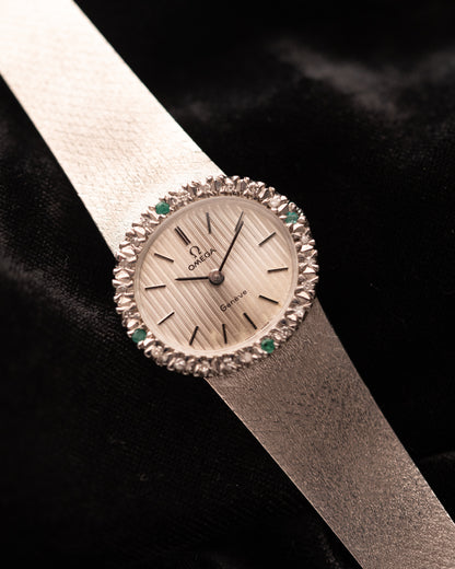 1970s Omega Diamond & Emerald Bezel