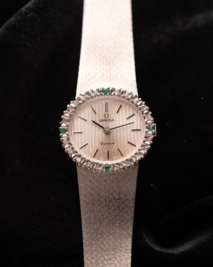 1970s Omega Diamond & Emerald Bezel