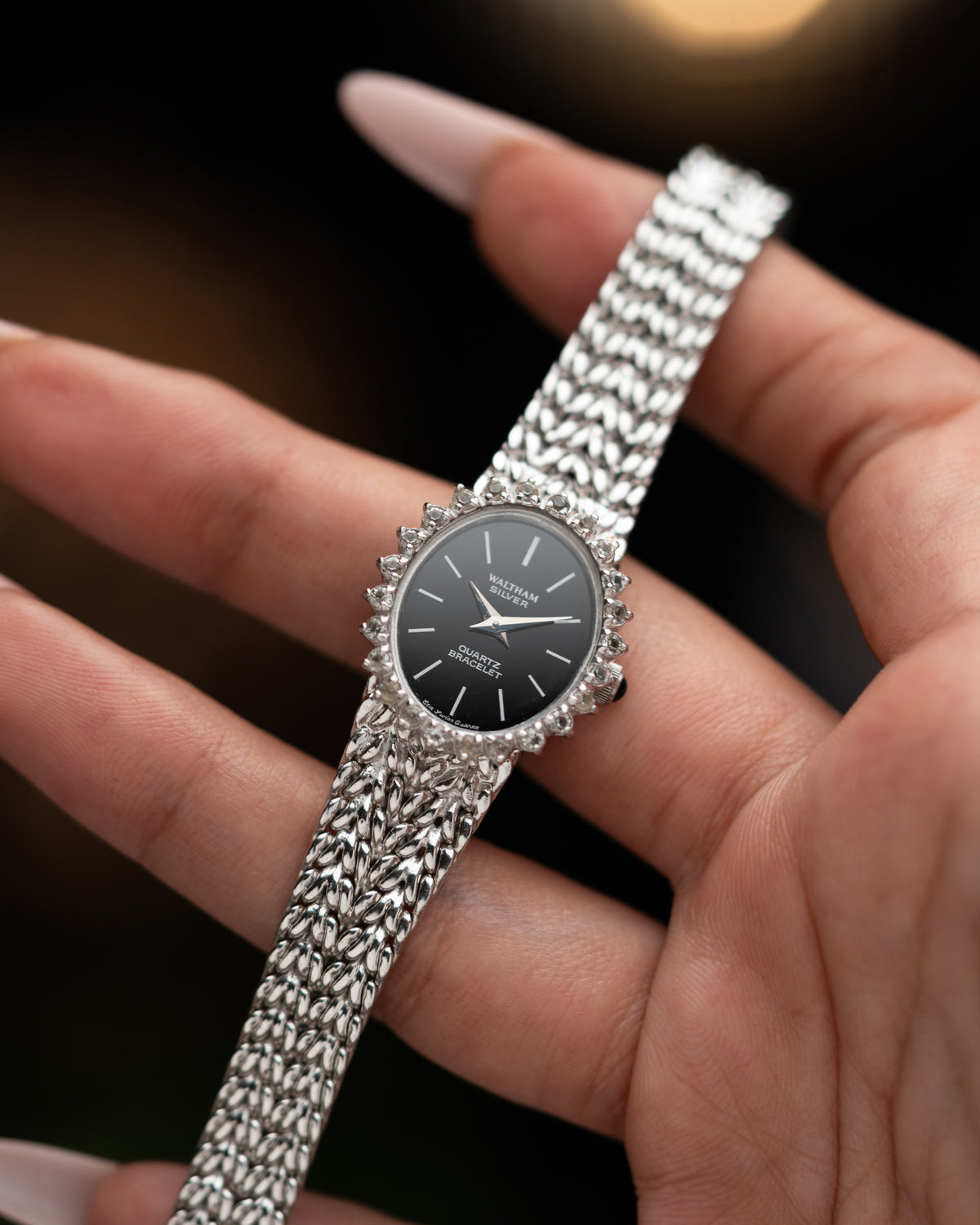 1980s Vintage Waltham 925 Silver Halo