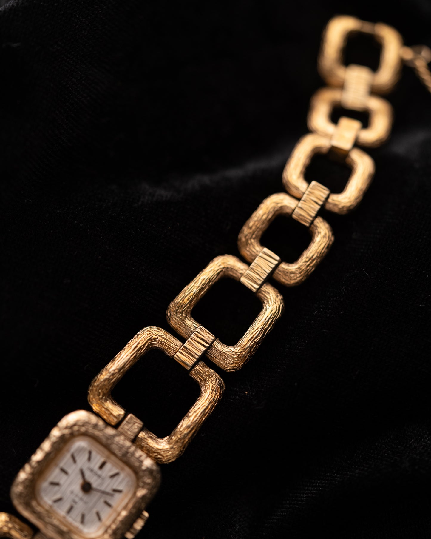 1970s Seiko Textured Square Link Bracelet