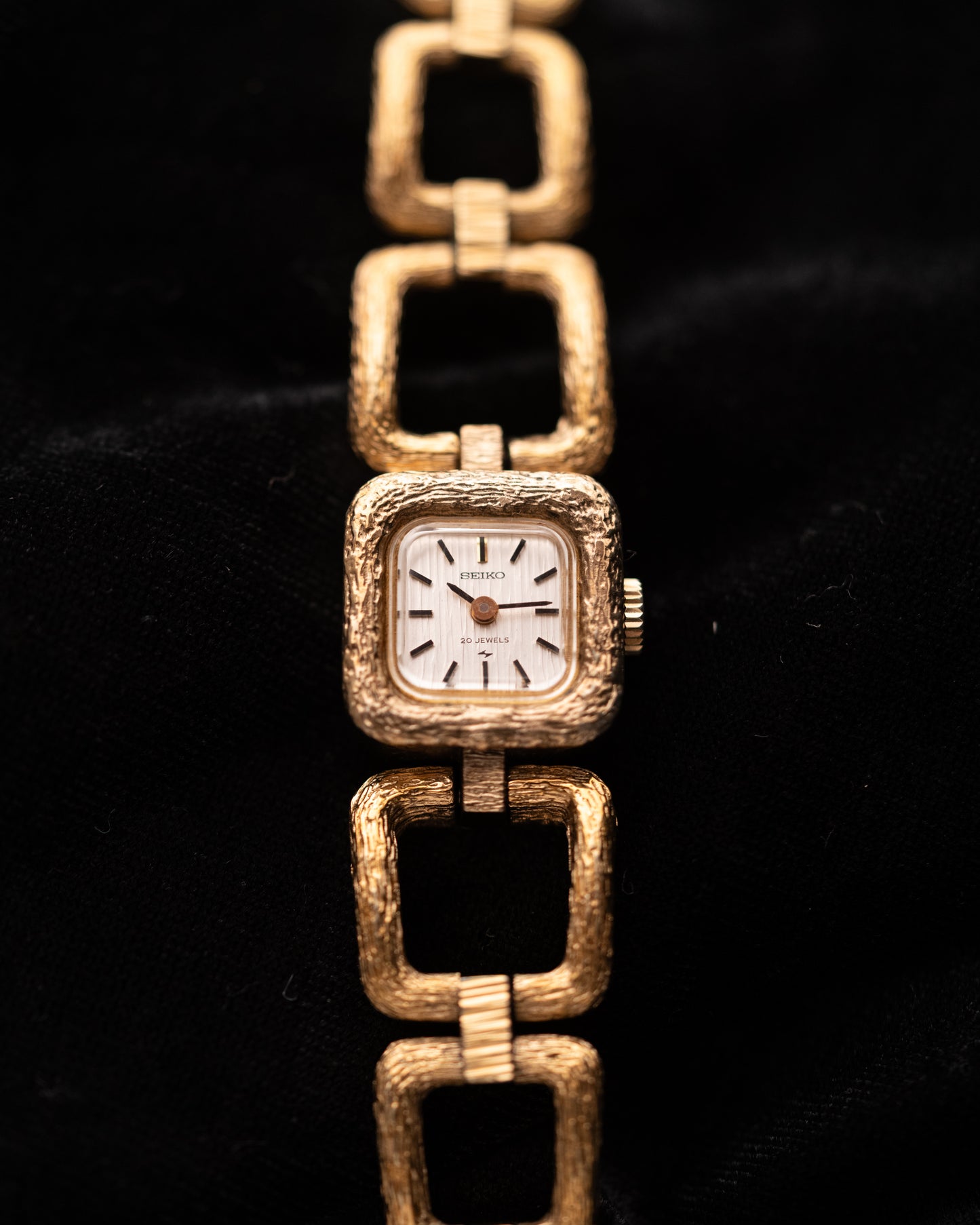1970s Seiko Textured Square Link Bracelet
