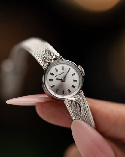 1960s Vintage Longines 10k Gold Filled Diamond Shoulder