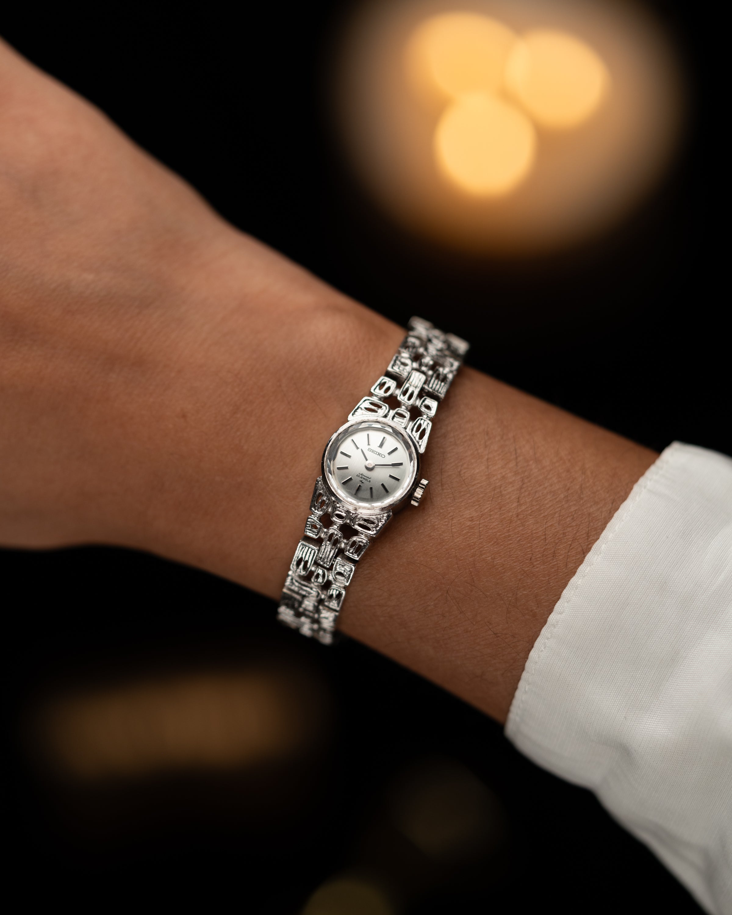 1970s Seiko White Lattice Bracelet