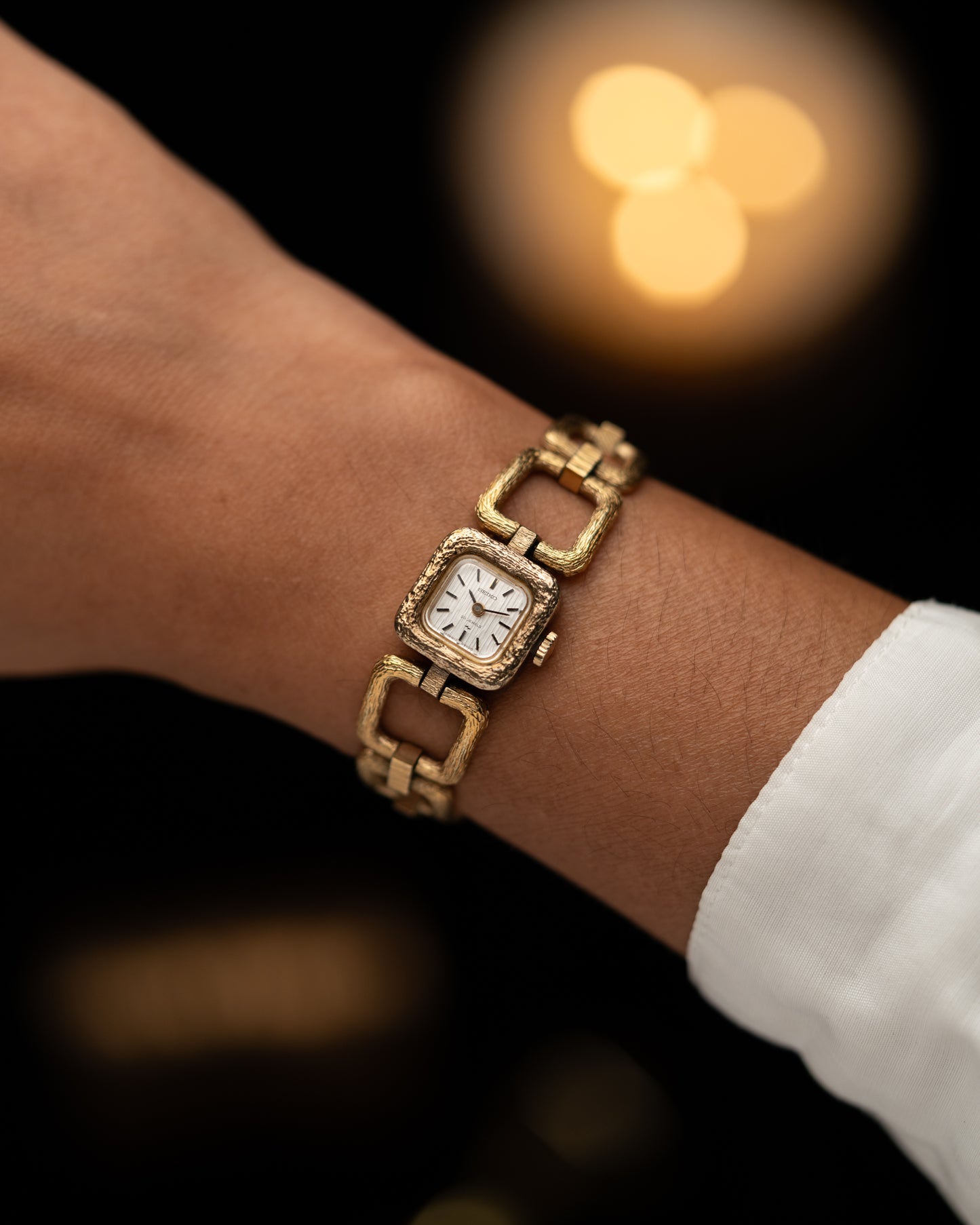 1970s Seiko Textured Square Link Bracelet