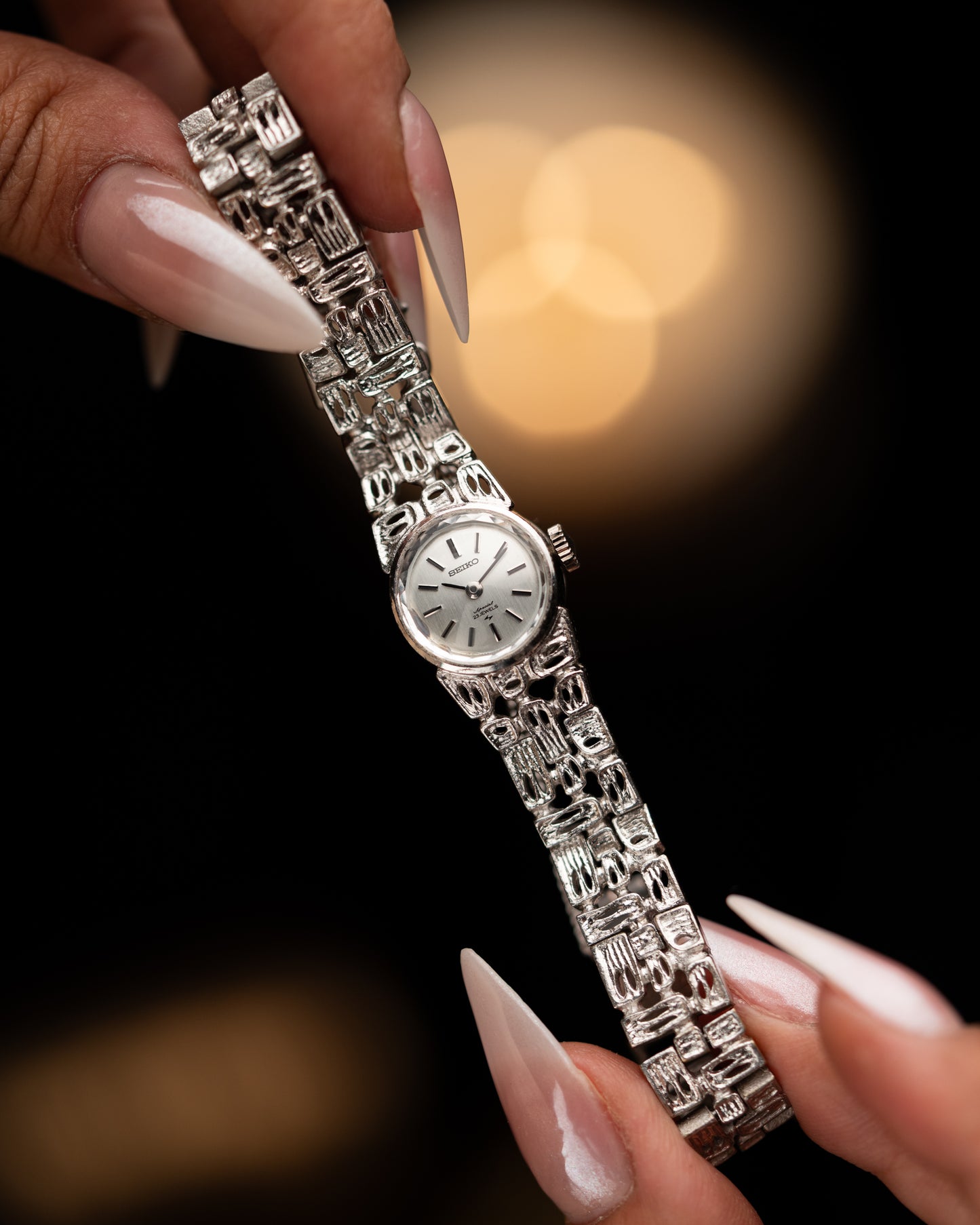 1970s Seiko White Lattice Bracelet