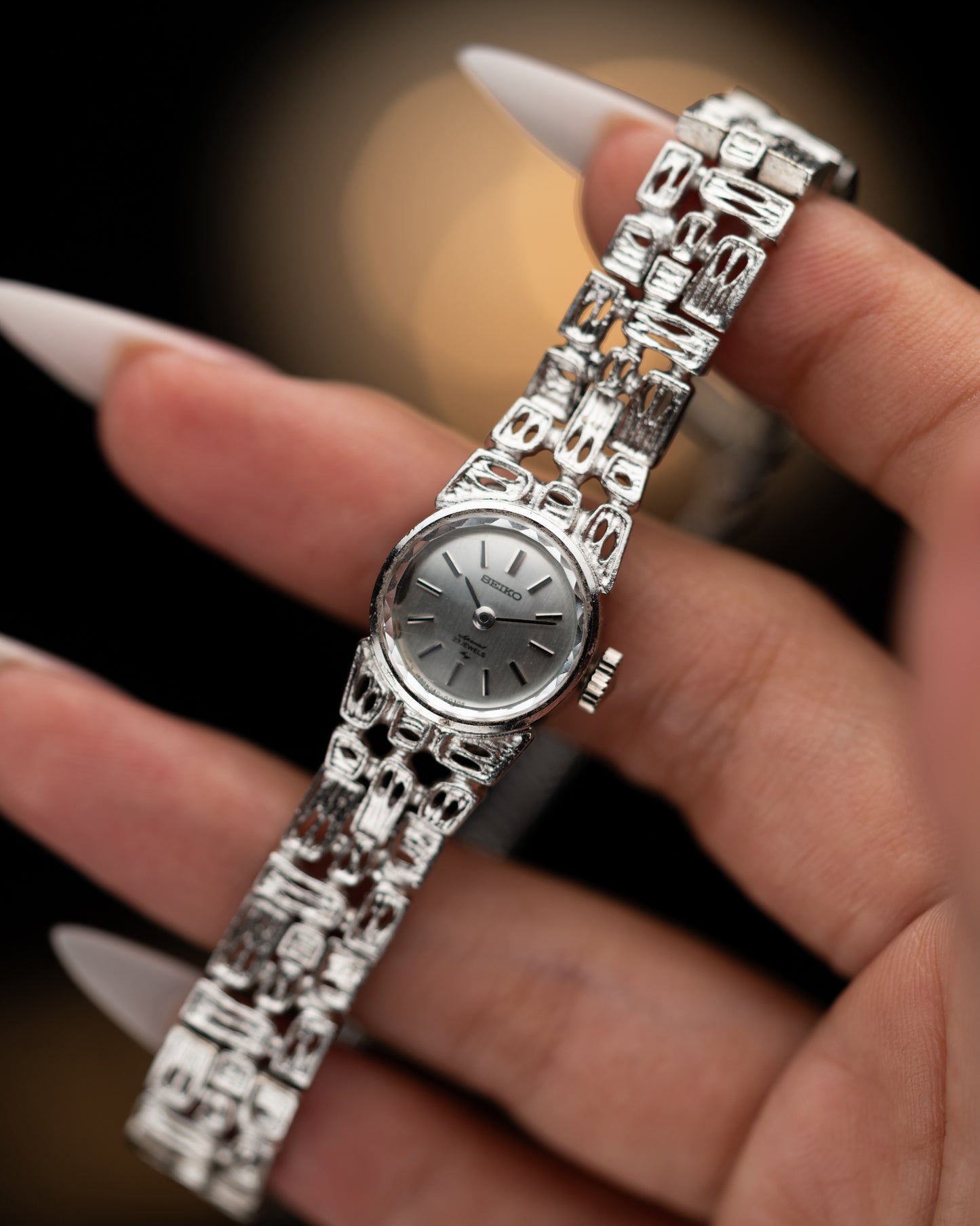 1970s Seiko White Lattice Bracelet