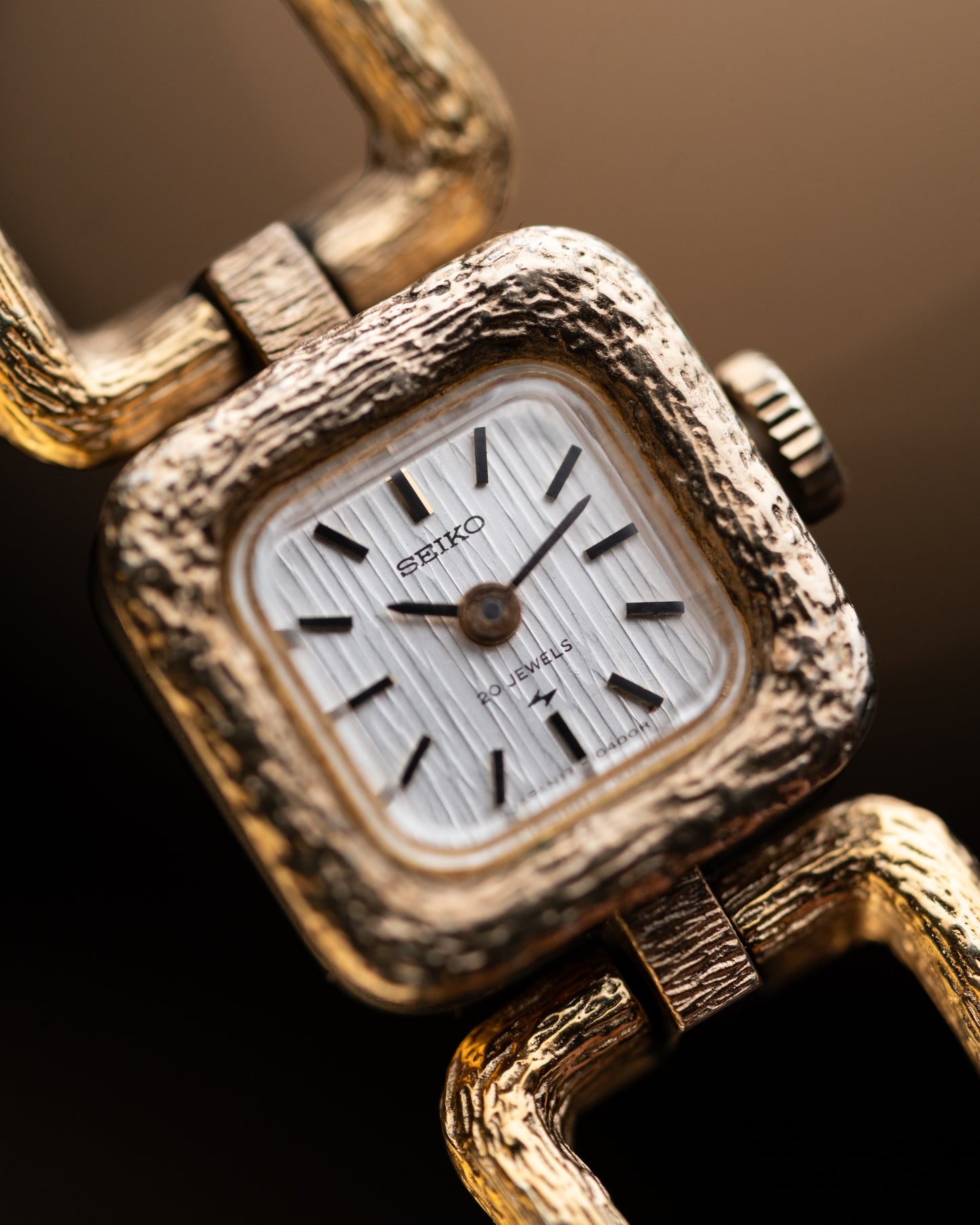 1970s Seiko Textured Square Link Bracelet