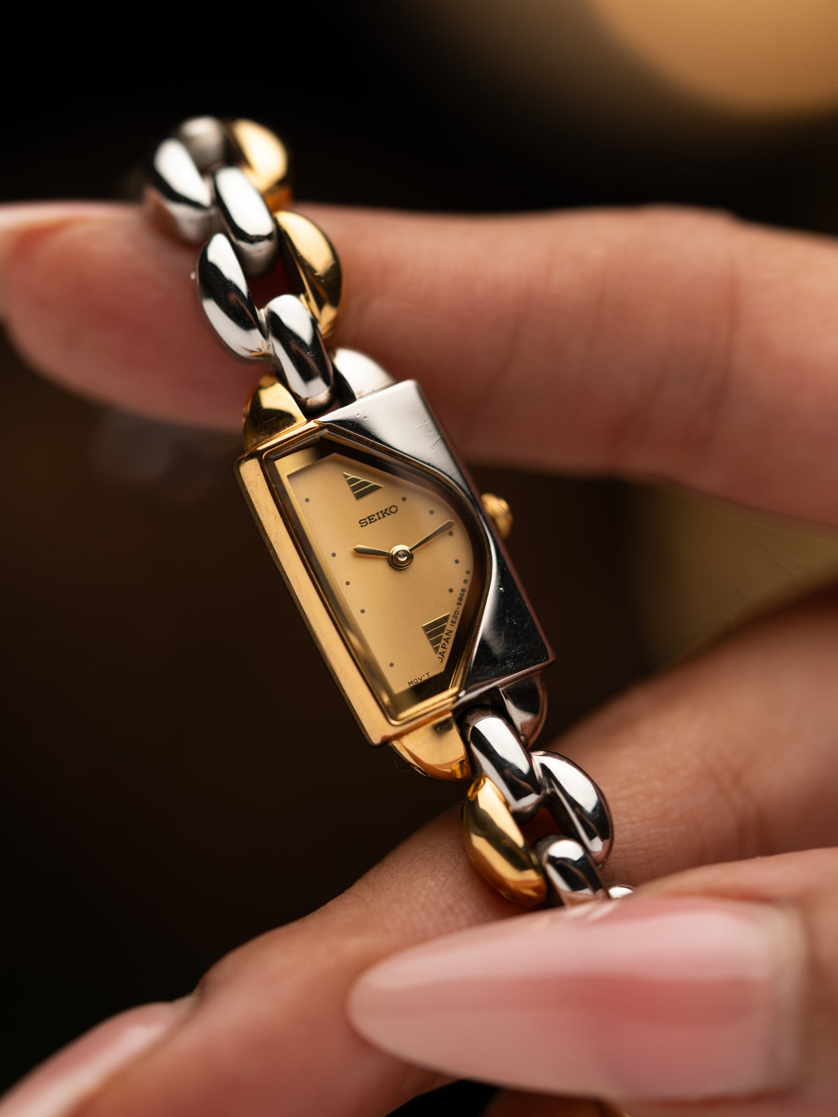 1990s Vintage Seiko Asymmetric Two Tone