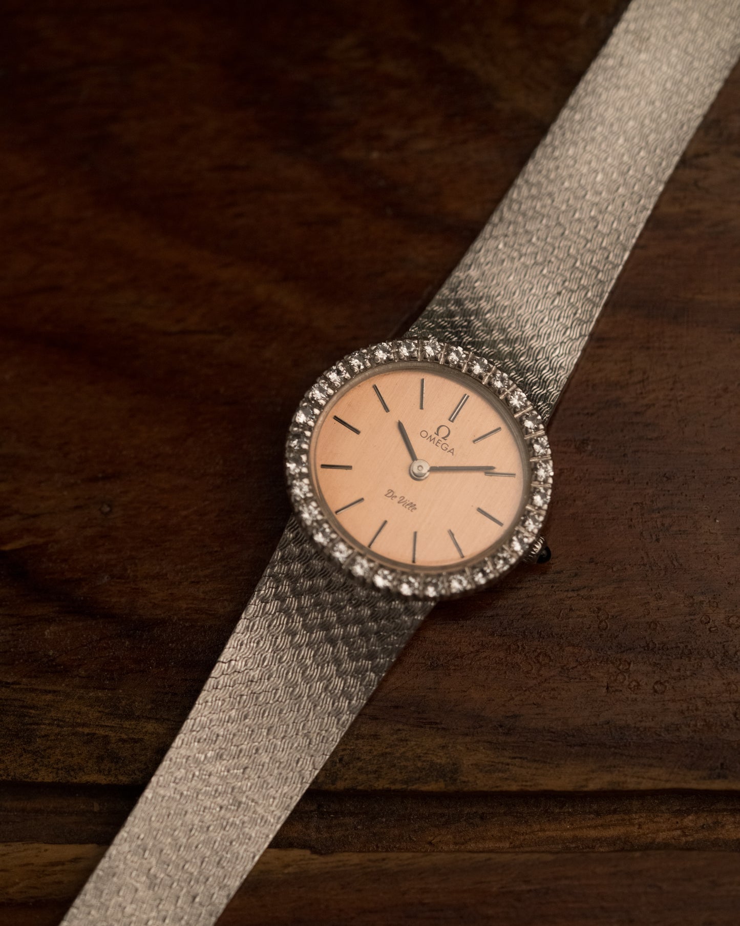 Vintage 1970s Omega de Ville Diamond Bezel