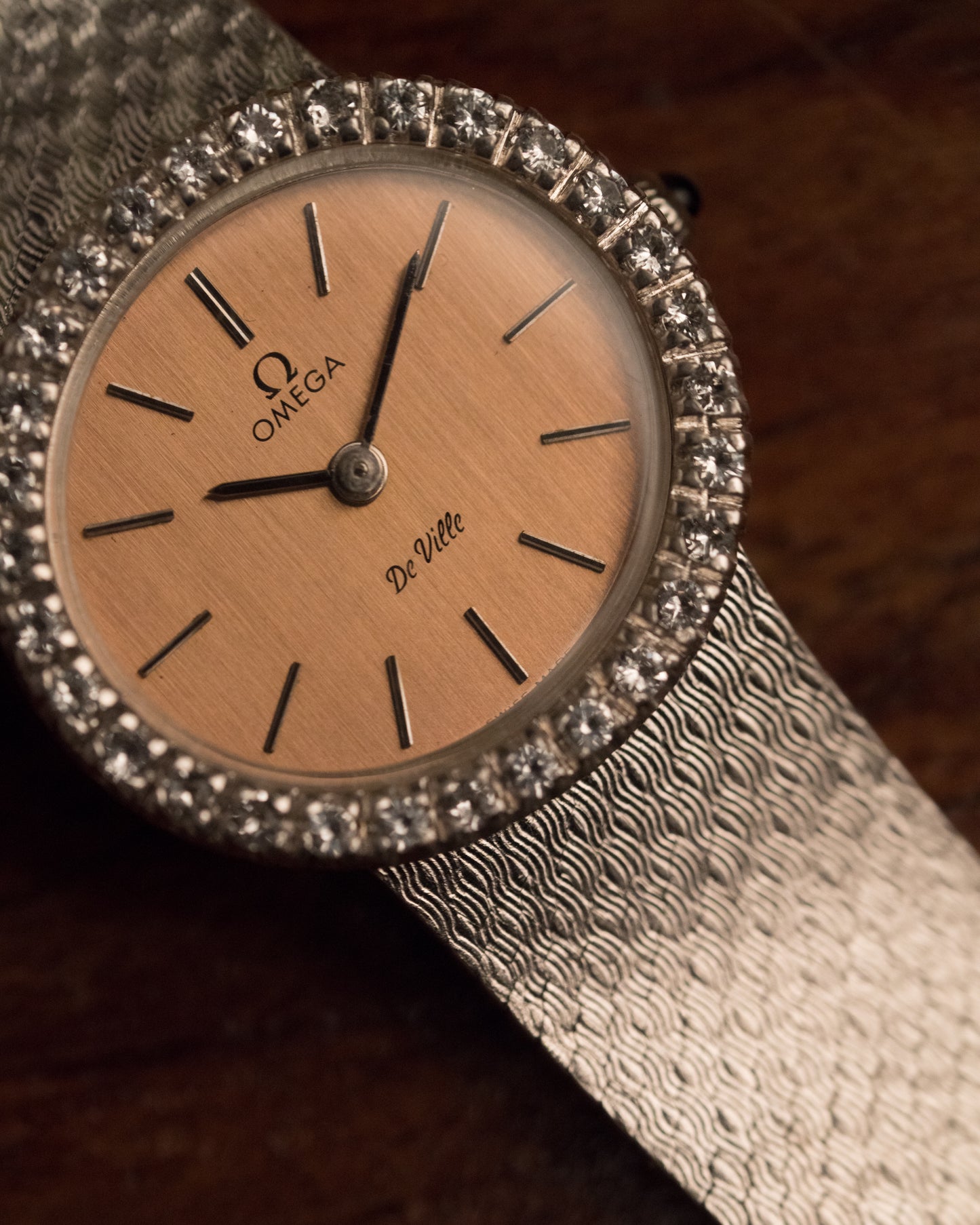 Vintage 1970s Omega de Ville Diamond Bezel