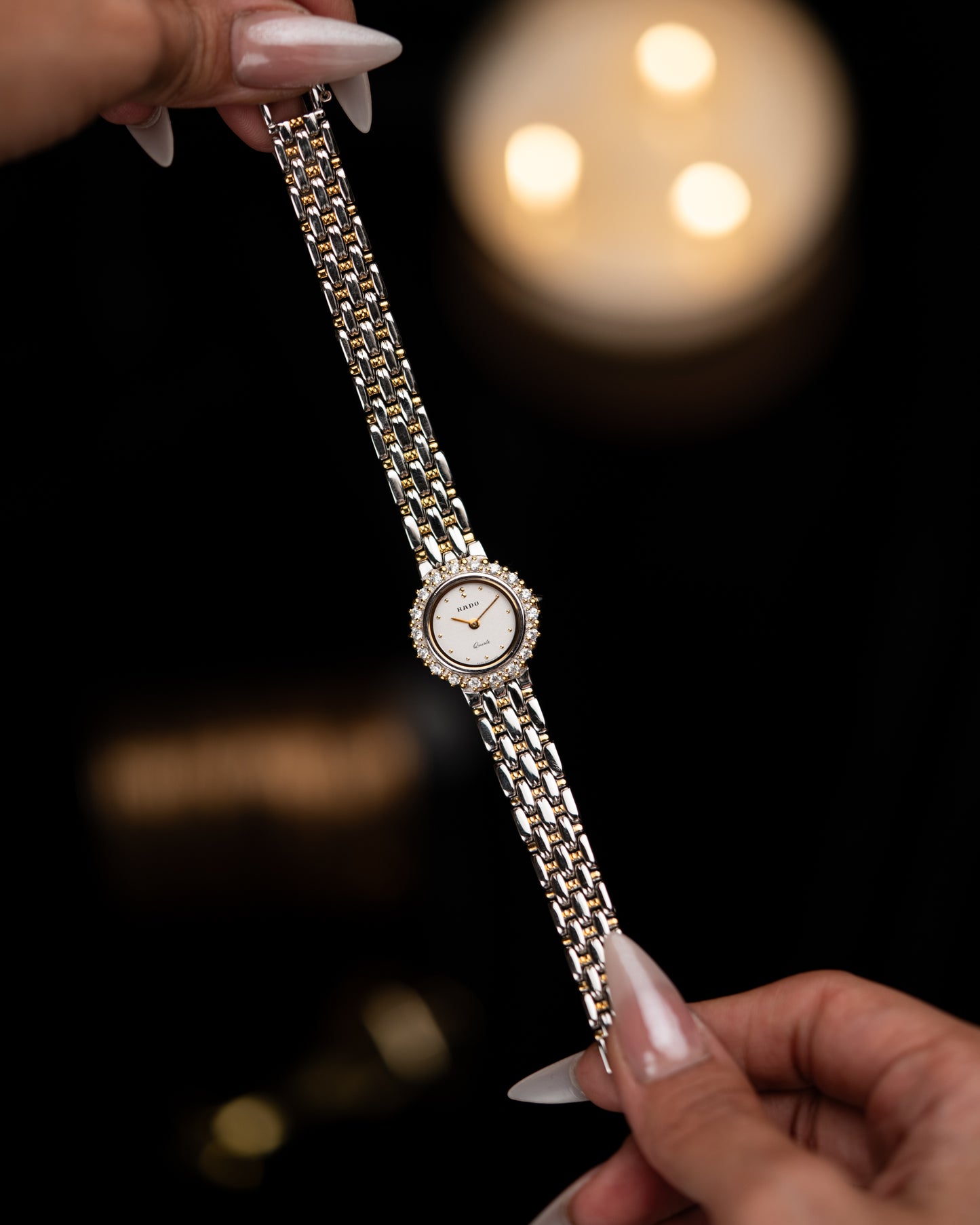 1980s Rado Diamond Halo Quartz