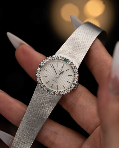 1970s Omega Diamond & Emerald Bezel
